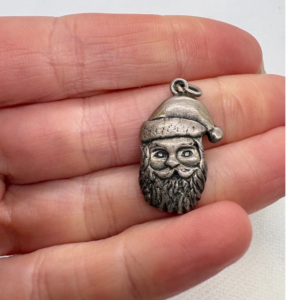 Vintage Sterling Silver Santa Claus Charm Father Christmas Pendant 925 3.99g